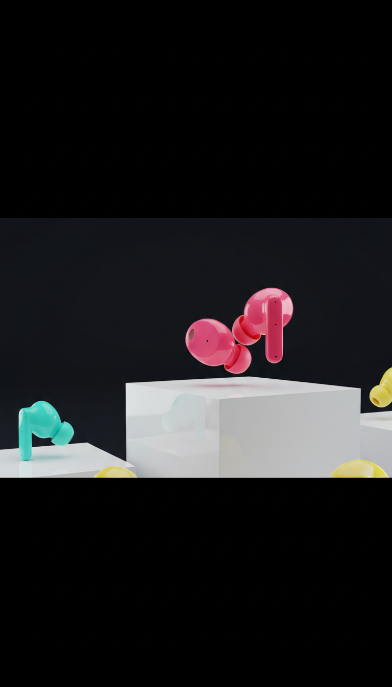Pink Wireless Earbuds with Charging Case